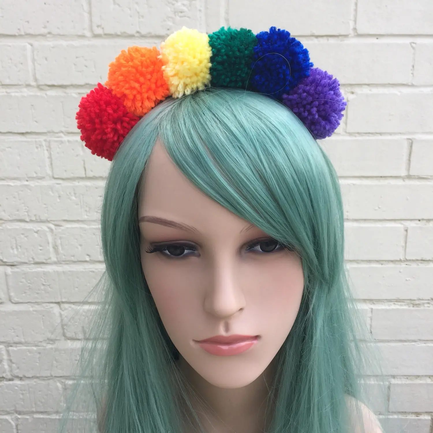 3pcs bulk Rainbow Headband, Pom Pom Headband,  Pride, Rainbow Headband, Pom Pom Crown, Rainbow Accessory, Festival Crown