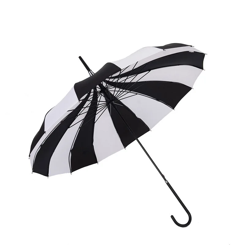 Paraguas de lluvia para hombre y mujer, Parapluie de mango largo, resistente al viento, torre de Pagoda, calidad 16K, gran oferta