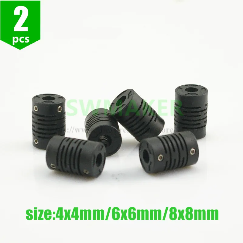 2pcs Coupler coupling encoder nylon plastic elastic coupling motor coupling 4mm 6mm 8mm