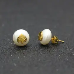 Cute Bear Brand Design Women Stud Earrings High Quality Stainless Steel Tree of Life Imitation Pearls Earrings Women Jewelry