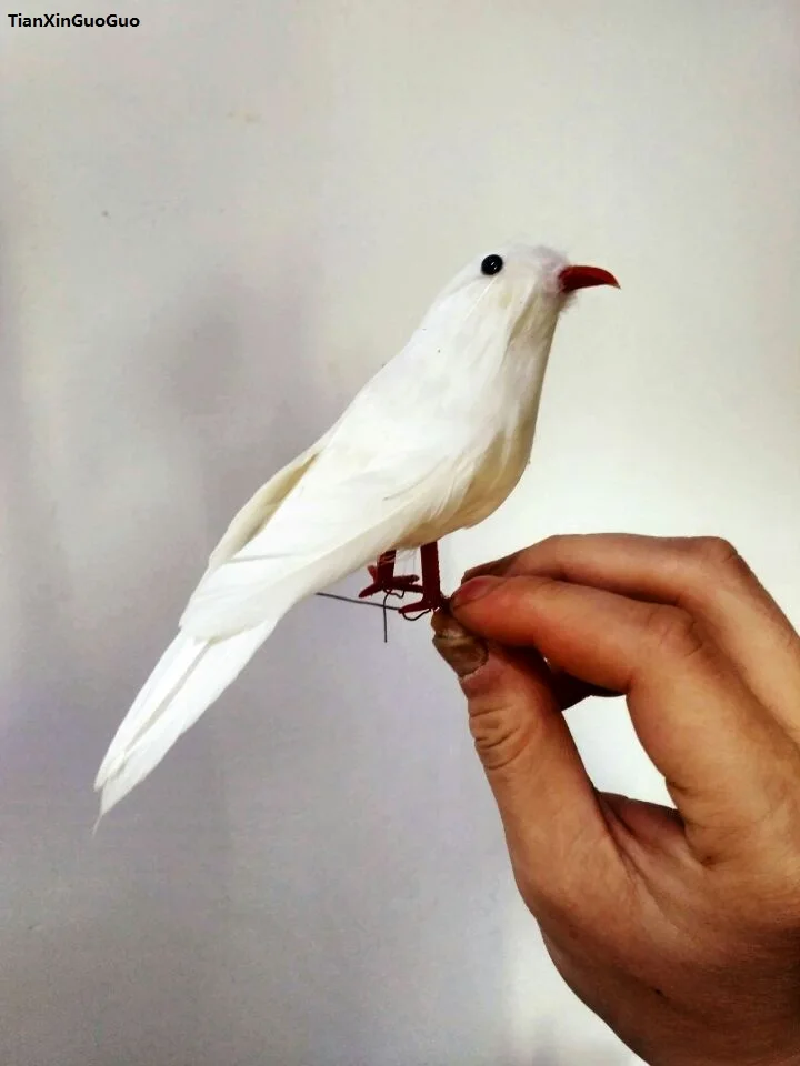 

simulation bird hard model polyethylene&feathers 12cm small white bird,handicraft home garden decoration gift s1574