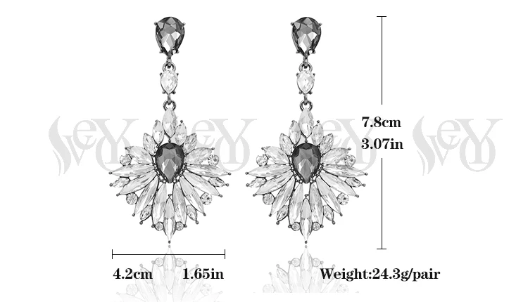 VEYO Vintage Crystal Drop Earrings For Women Long Earring Luxury Earrings High Quality Brincos Pendientes