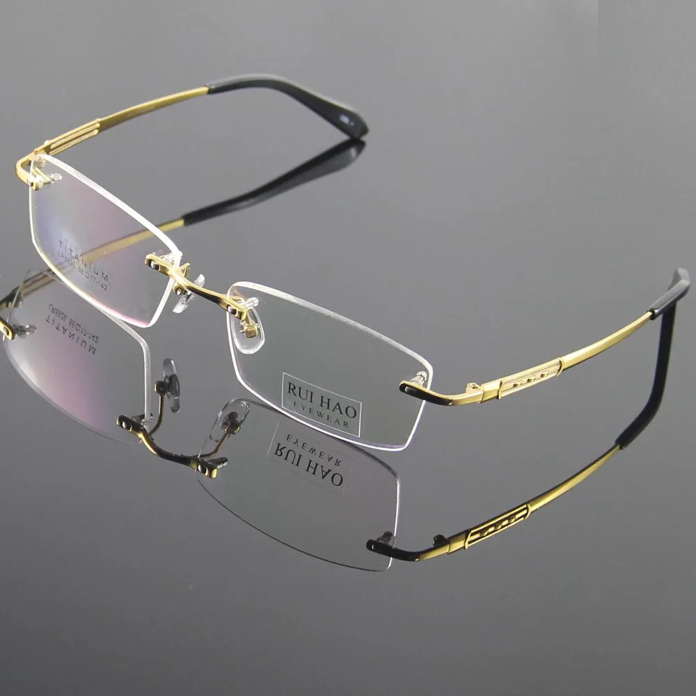 100% Titanium Eyeglasses Frame Eyeglasses Men Design Rimless Glasses Optical Spectacles Eyewear Frames oculos of grau 8926