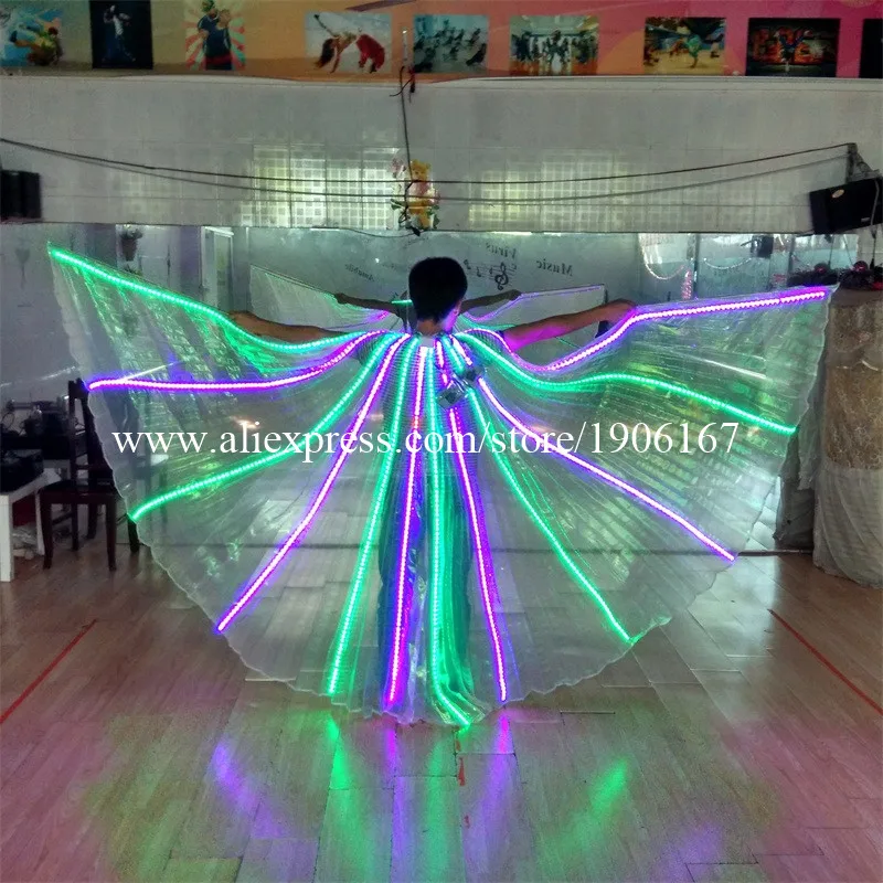 Flashing Glowing LED Luminous Costumes Cloak Can Change 7 Colors Light Suits For DJ Dancing Stage Ballroom Dance Wear