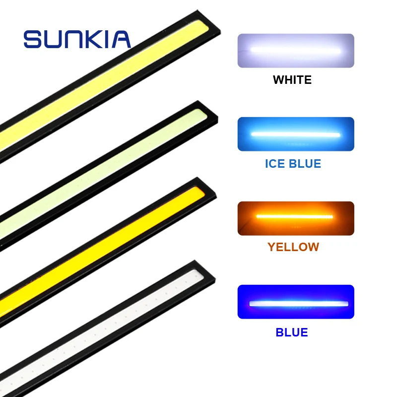 Sunkia-ユニバーサルカーライト,ledデイタイムランニングライト,cob drl,100% 防水,17cm