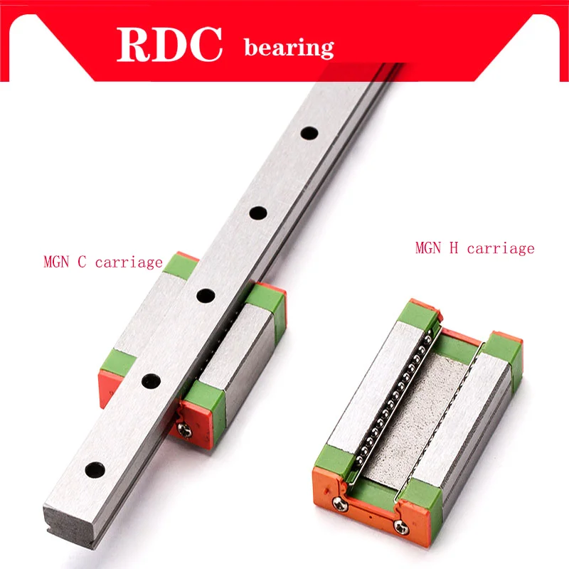 Deslizamiento de riel lineal en miniatura MGN7, MGN12, MGN15, MGN9, 300, 350, 400, 450, 500, 600mm, 1pcMGN9, guía lineal + 1pcMGN9H, piezas de carro CNC