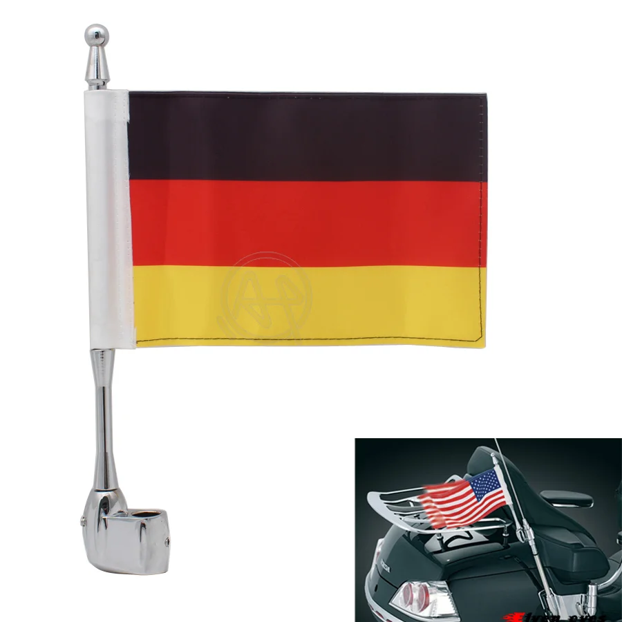 

1pcs For Honda GoldWing GL1800 GL1500 2001-12 Motocycle Germany Flag Side Mount Luggage Rack Antenna Vertical Flagpole