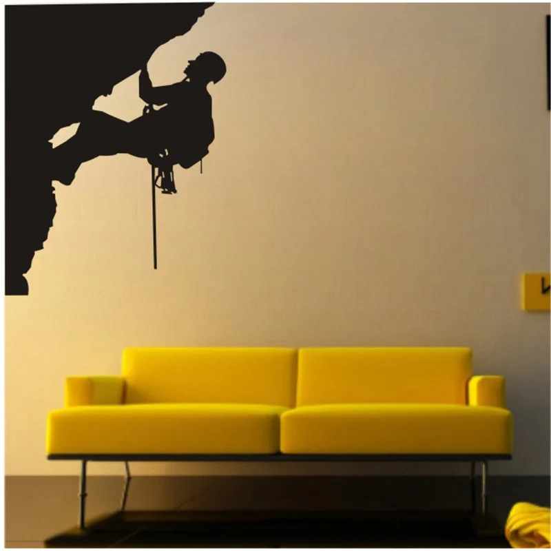 

New Rock Climbing Sport Cool Creative Silhouette WALL ART Sticker Mural Giant Large Decal Vinyl Transfer Home Room Decorative