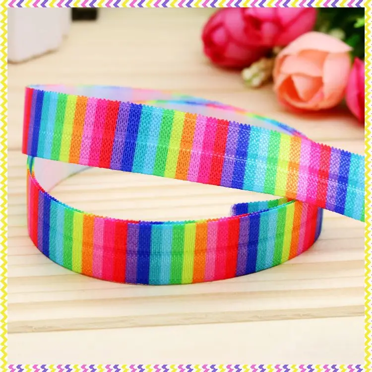 5/8''  Fold Elastic FOE chevron stripe printed headband headwear hairband diy decoration wholesale OEM P4434