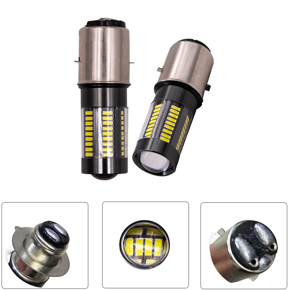 

2PCS H6 BA20D H6M P15D 4014 66SMD LED 990Lm Headlights Motorcycle Scooter Autocycle Lights White 9-28V Free shipping