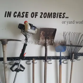 Funny Vinyl Wall Stickers Home Garden Decorative Mural, In Case Of Zombies Wall Decals For Garden Tools Organize Decoration