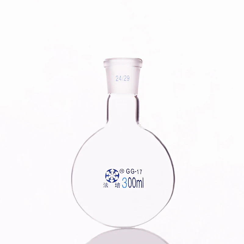 Single standard mouth round-bottomed flask,Capacity 300ml and joint 24/29,Single neck round flask