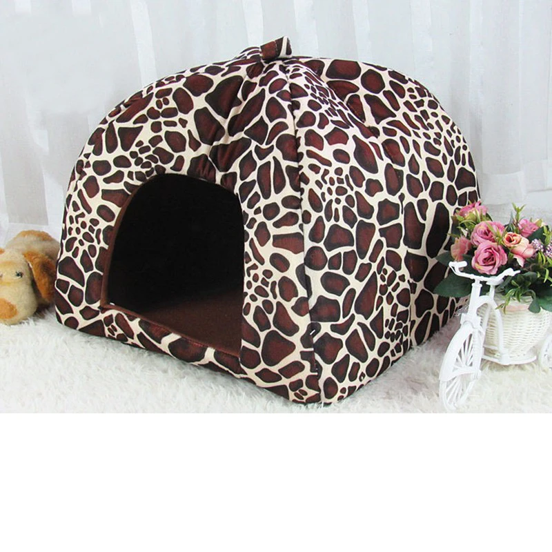 High Quality pet dog house large dog bed Strawberry Leopard Print Cat tent Rabbit Warm Cushion Basket ZL03
