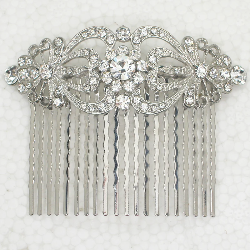 60pcs/lot Mixed Color (Can Notes Color) Wholesale 60piece/lot Clear Crystal Rhinestone hair Comb L045 A