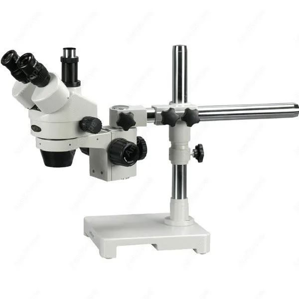 Boom Stand Stereo Microscope--AmScope Supplies 3.5X-180X Trinocular Stereo Zoom Microscope on Single Arm Boom Stand