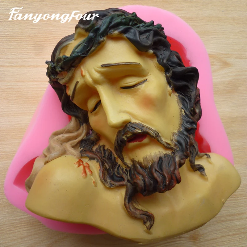 Feast Jesus head picture fondant cake silicone molds soap chocolate mold for the kitchen baking