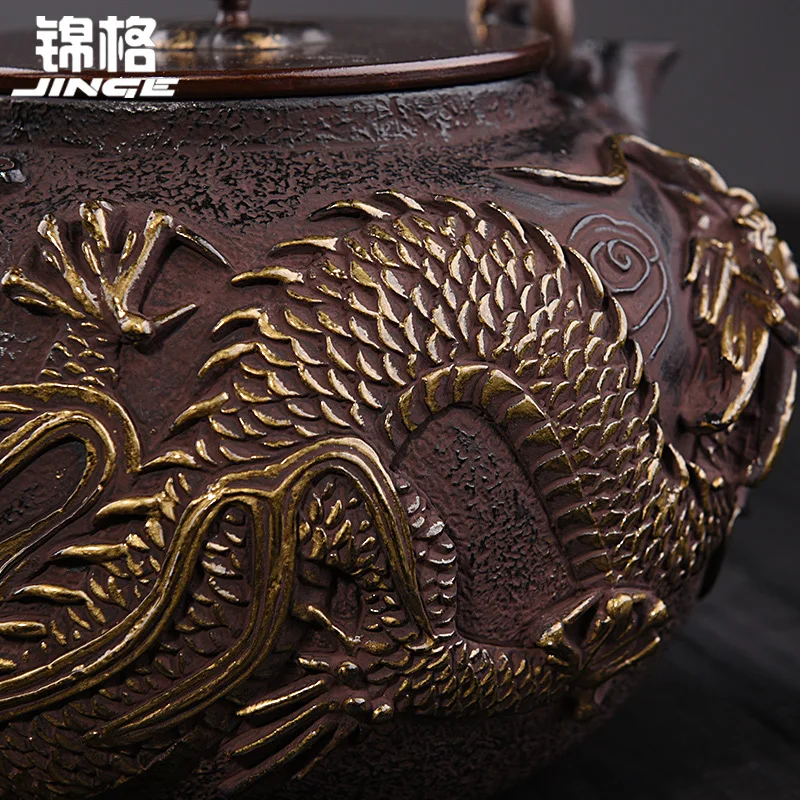 Art Collection Dragon Pattern Cast Iron Teapot Japanese Tea Pot 1600ml Large Capacity Drinkware Kung Fu Infusers Free Shipping