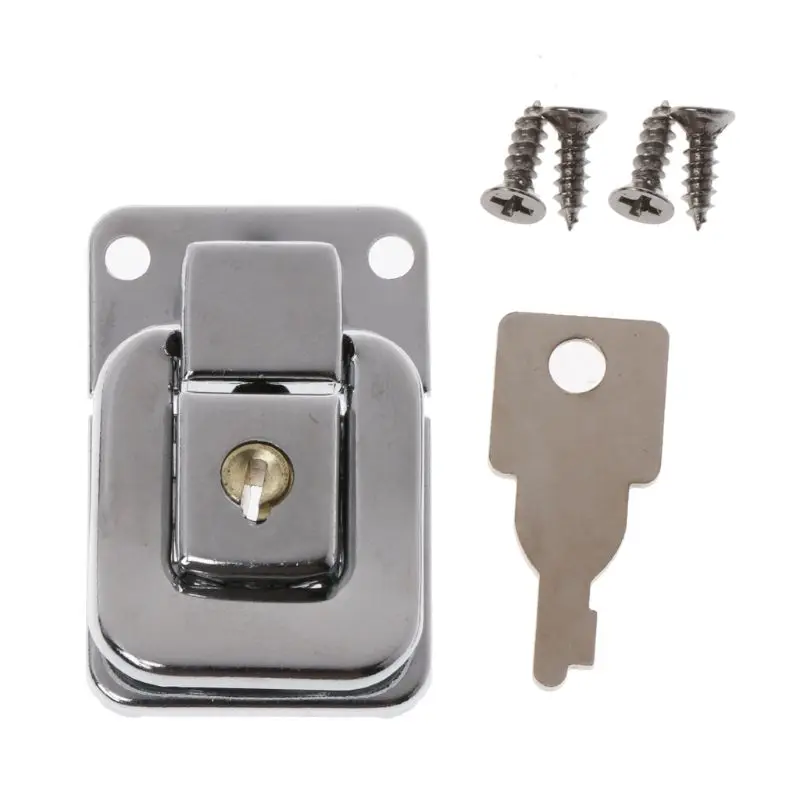 E7CD Jewelry Box Lock for Latch Wooden Box Buckle Lock Toggle Hasp for Latch Catch Clasp Zinc Alloy Hinge With for Key Easy T