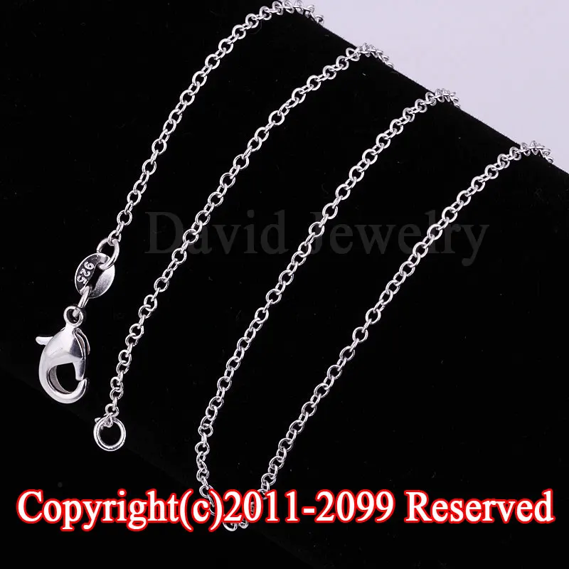 

50 Pcs 18" 925 Sterling Silver Necklace Rolo O Link Chains For Pemdant With Women Jewelry DIY Accessories