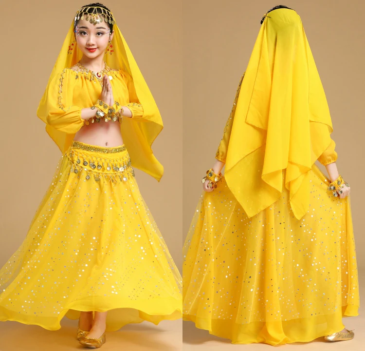 Girl Professional India Dancewear Children Belly Dance Costumes Fashion Bollywood Dance Competition Girl Egypt Dance Outfits