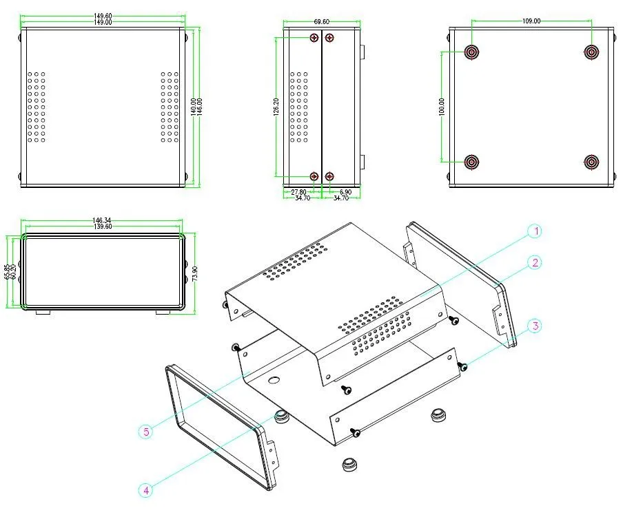 150*140*70mm Iron housing DIY box for electronics project instrument electrical wire junction outlet switch outlet enclosure