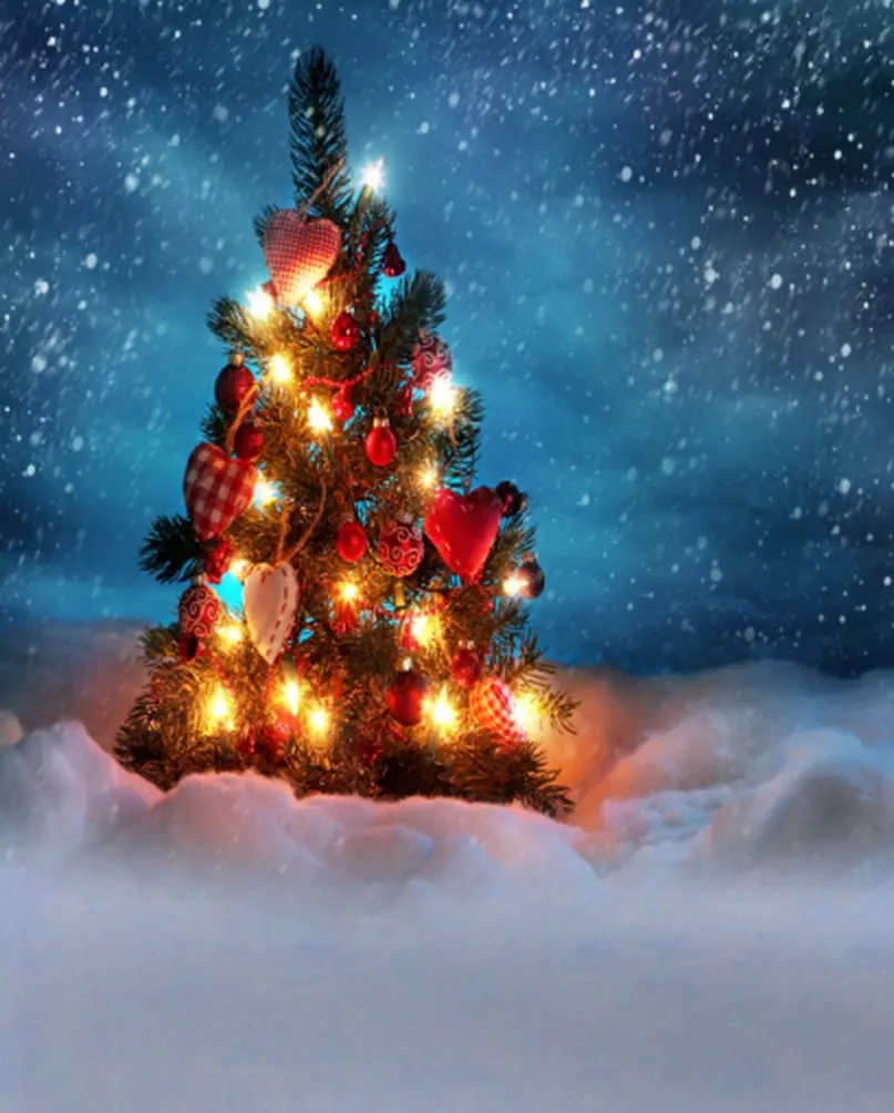 Fundo para estúdio fotográfico, 5x7 pés, coração, neve, adereços para fotos