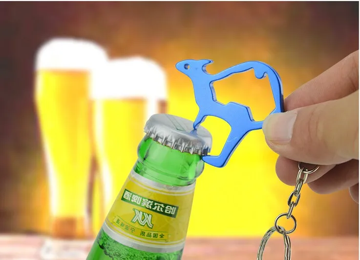 

1000pcs Kangaroo shape Metal Bottle Opener Can opener with Keyring Keychain Promotional Gift