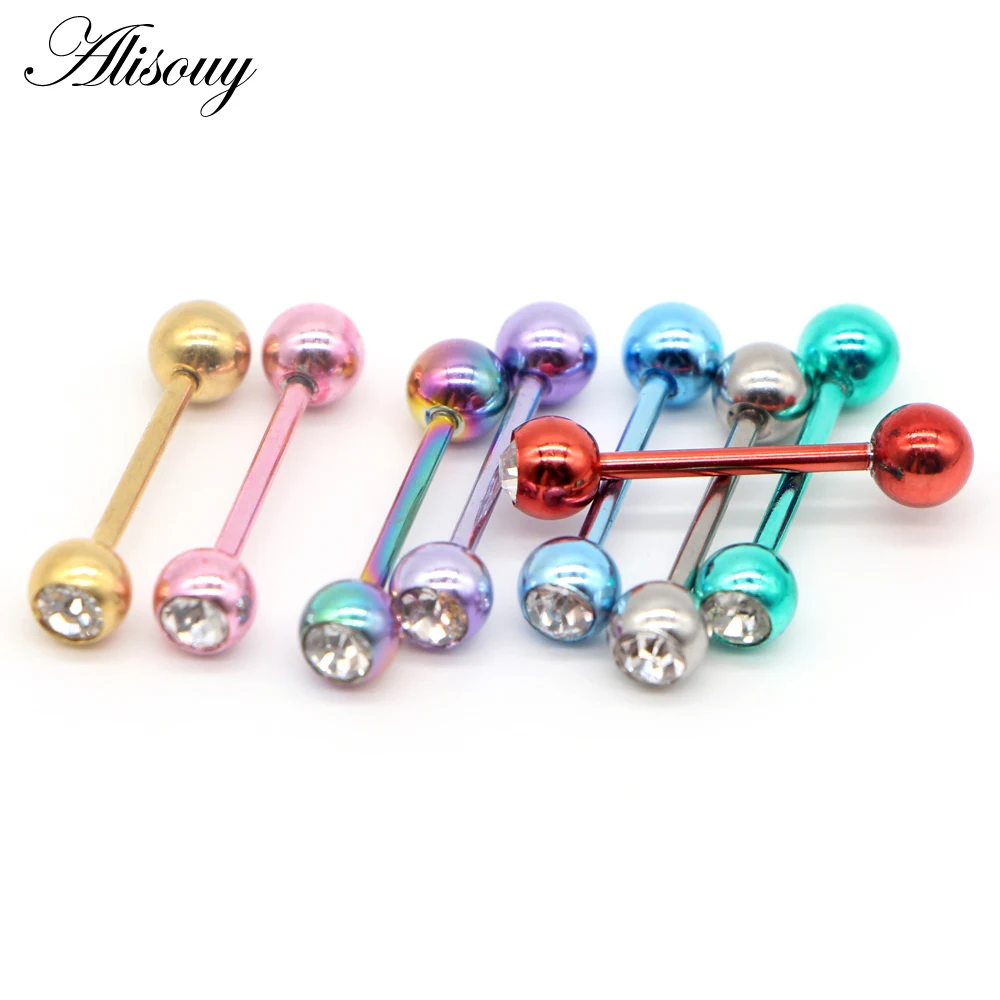 1pc Steel Crystal Industrial Piercing Orelha Cartilagem Industrial Barbells Earring Piercing Bar Scaffold Ear Cartilage Helix