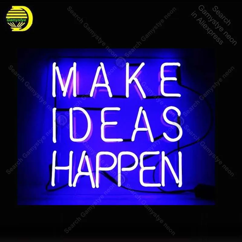 

Neon Sign for Make Ideas Happen Neon Bulb sign handcraft Home neon signboard Decorate Hotel neon wall light Wall Light Sign Lamp