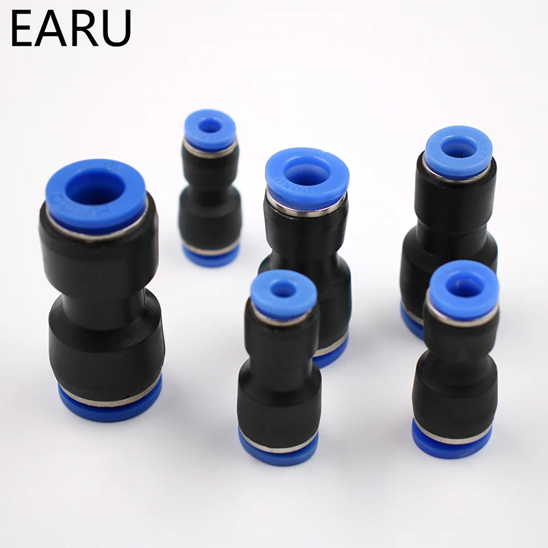 5PCS PG4-6 4-8 6-8 6-10 8-10 8-12 10-12mm  Straight Union Reducer Fitting Pneumatic Push to Connect Air Connector Socket Plug