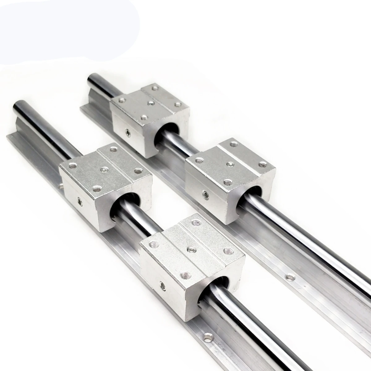 2Pcs SBR16 Linear Rail Guide 300 400 500 600 1000 1200 1500mm + 4pcs SBR16UU Linear Bearing Block Linear Rail Set