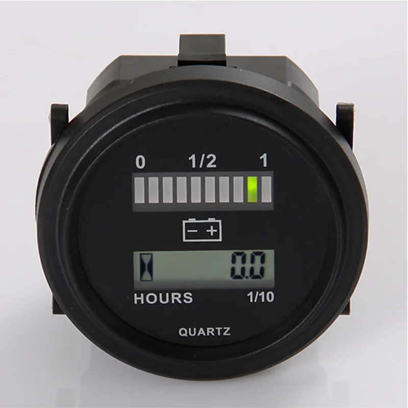 Battery Percentage Gauge ROUND LED Battery Indicator Hour Meter for Golf Carts Car Electric Vehicle Scooter Motorcycle BI004