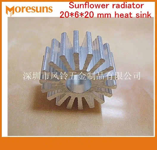 

100pcs/lot New lamp accessories light fittings two holes Sunflower radiator 20*6*20mm heat sink 20*5*20mm heatsink