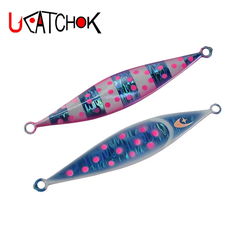 UCOK 1pcs/pack 90g 110g R-type  fishing luminous lead jig bait hot selling boat slow casting metal lead fish bait tackle