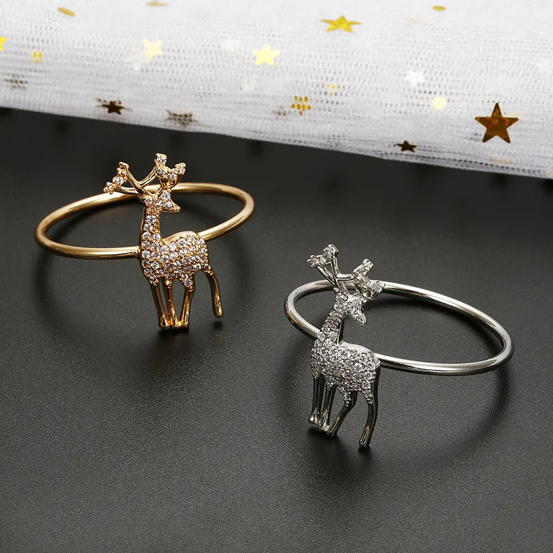 

6/PCS cute deer napkin buckle hotel supplies table napkin ring Christmas western table decorations