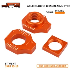 Motorcycle CNC Orange & Blue Aluminum Rear Chain Adjuster Axle Blocks Set For KTM SX85 FREERIDE 250F 250R 350 HUSQVARNA TC85