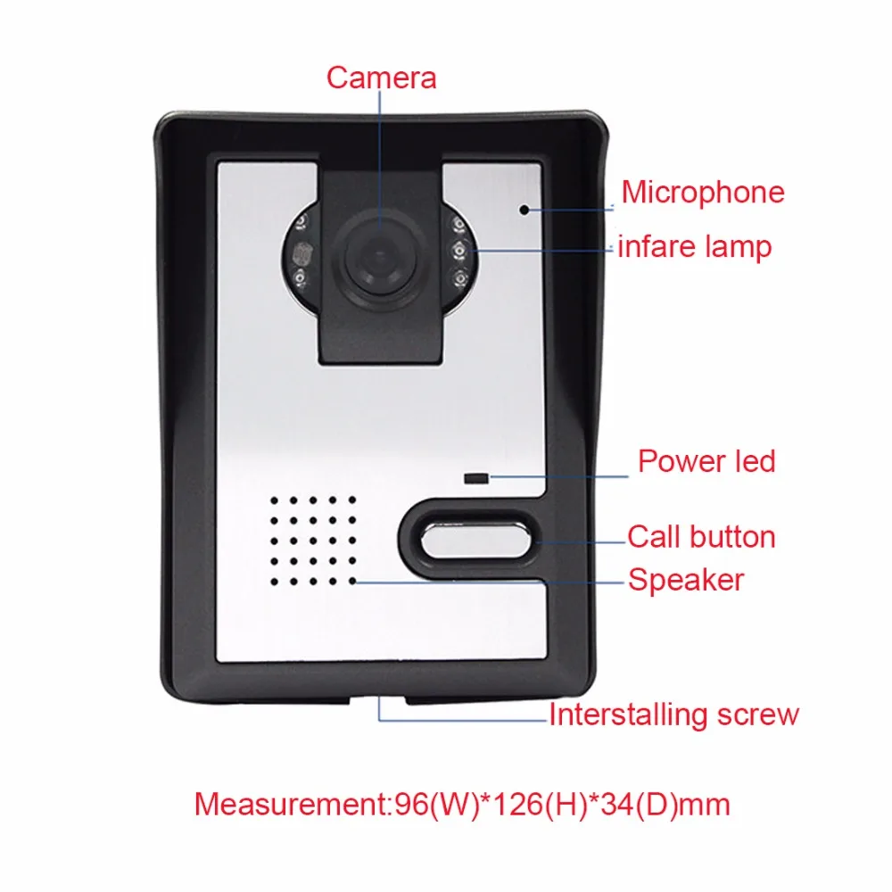 SYSD Vídeo Porteiro Campainha de Vídeo Porteiro com Fio de 7 Polegadas com Câmera de Visão Noturna IR Kit de Campainha para Casa Apartamento