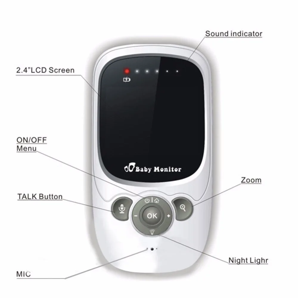 Wireless 2,4 ghz Digital Color LCD Baby Monitor Kamera Nachtsicht Audio Video