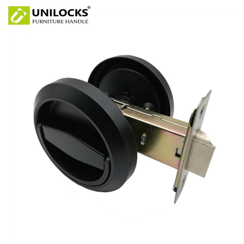 

UNILOCKS Stainless Steel Black Low Profile Door Locks Hidden Passage Bolt/Pull Handle (No American Standard)From CAINIAO