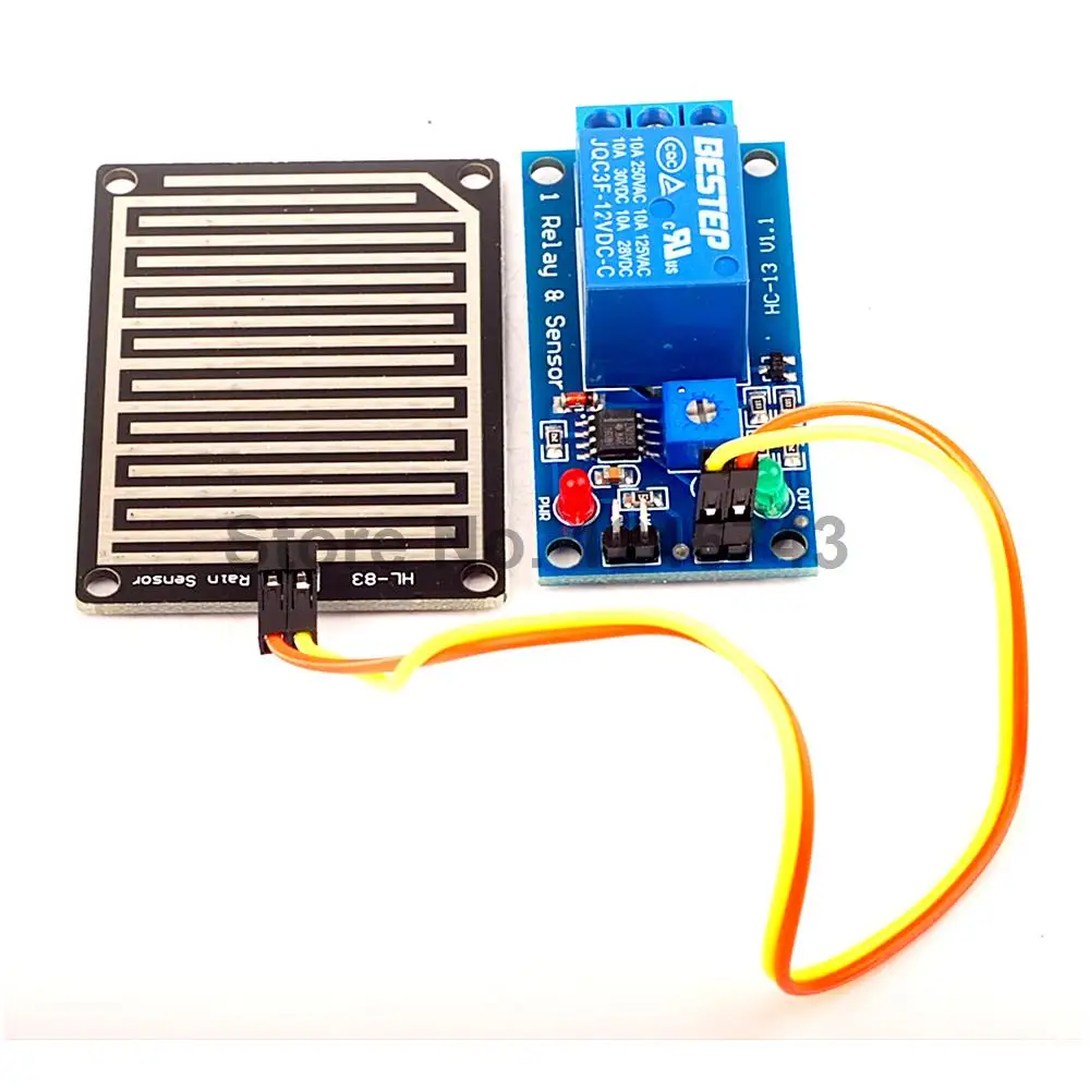 1PCS 12V Raindrops Controller Module With Relay Rain Sensor Module Foliar Moisture