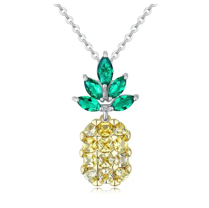 

choucong Handmade Jewelry Fashion Gold Filled pineapple 5A Gold CZ Women Girl's Necklace Pendant Gift Pave Setting