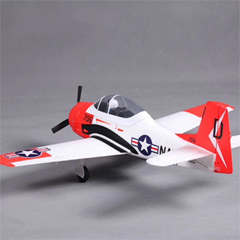 FMSRC 800MM Mini T28 T-28 Trojan V2 Red 4CH 2S PNP EPO RC Airplane Scale Baby Small Warbird Model Plane Aircraft War II Gift