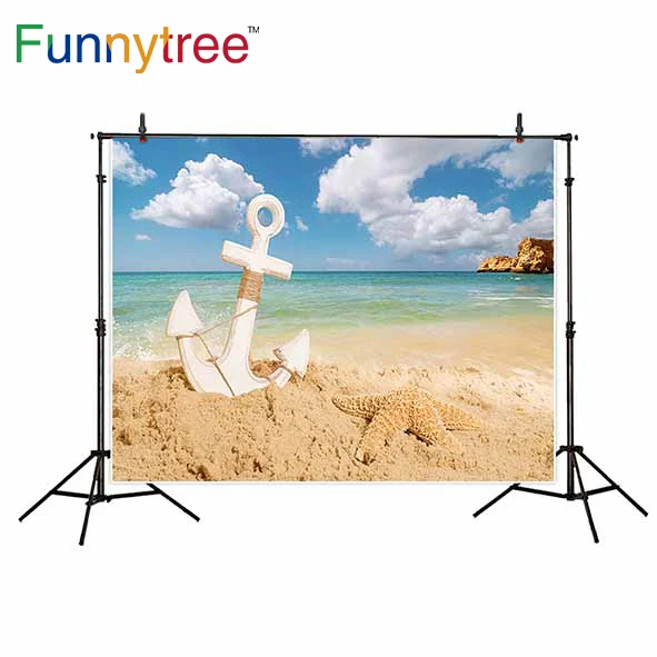 Funnytree backgrounds for photo studio sea beach summer nature sailing starfish sky photography backdrop photocall photobooth