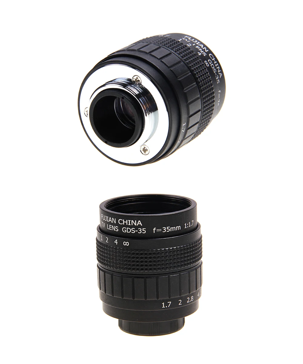 FUJIAN 35mm F1.7 CCTV F1.7 Lens + C-N1 Mount Ring + Lens Hood +