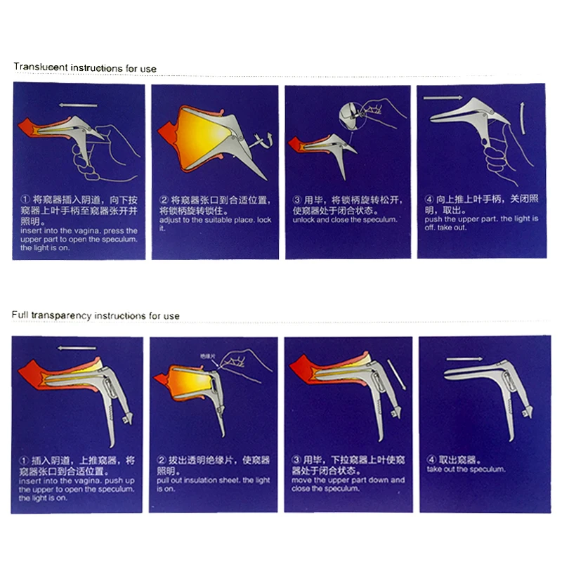 2pcs Vaginal Dilator Disposable Plastic Vagina Expansion Device Colposcopy