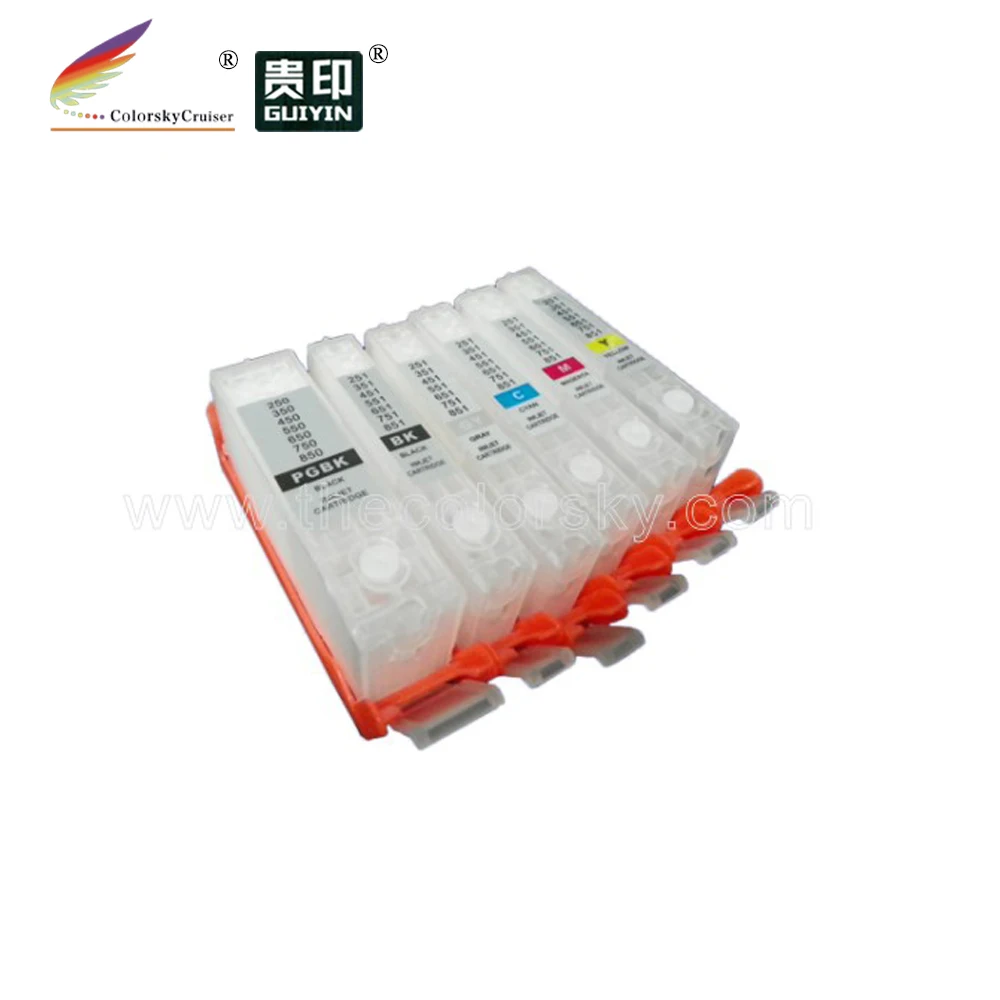 

(RCC350-6) refillable ink cartridge for Canon PIXUS MG5430 MG5530 MG6330 MG6530 MG7130 iP7230 MX923 BCI-350 BCI-351 BCI 350 351