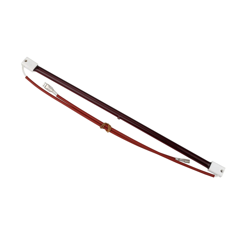 4 PCS 350mm 500W 220V Ruby Color Vacuum Halogen Heat Tube with  Tungsten Wire IR lamp Infrared Quartz  Element