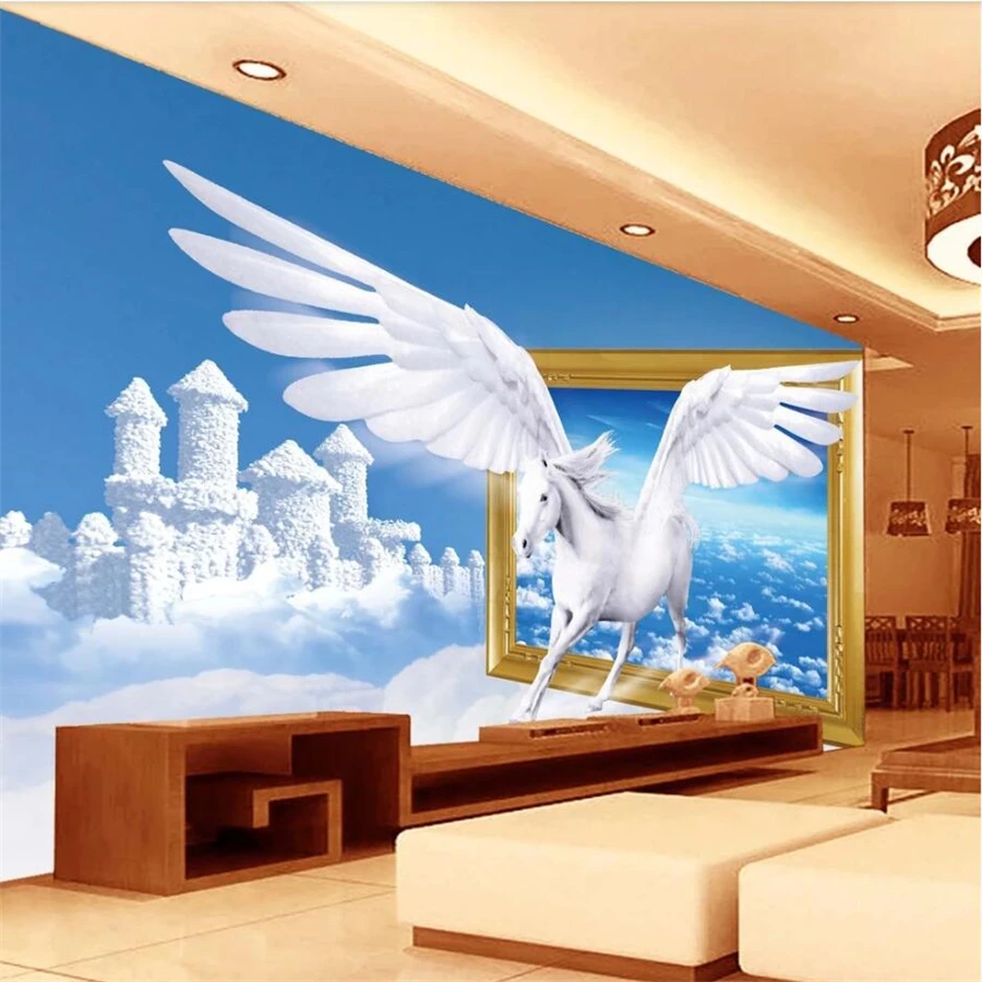 Custom wallpaper 3D stereo mural dream cloud composed of palace Tianma 3D TV background wall papers home decor mural wallpaper