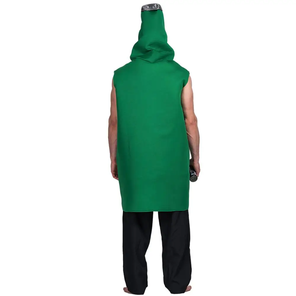 Men Green Poly Foam Beer Whisky Rum Bottle Costume Onesies Jumpsuit Adult Male Outfits Fancy Dress Clothing Halloween Costumes