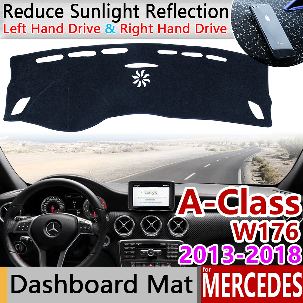 for Mercedes Benz A-Class W176 Anti-Slip Mat Dashboard Cover Pad Sunshade Dashmat Carpet Accessories A-Klasse A160 A180 A200 A45